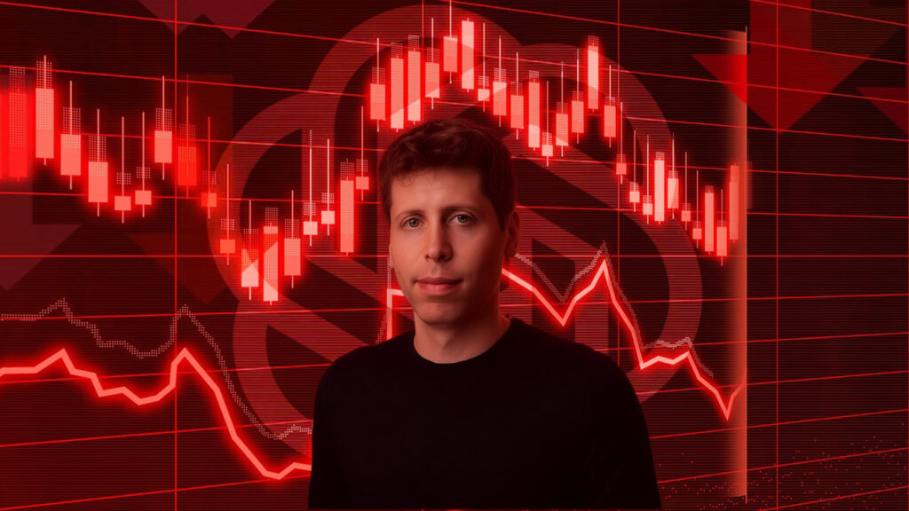 Ilustracija na kojoj je prikazan Sam Altman: Izvršni direktor tvrtke OpenAI