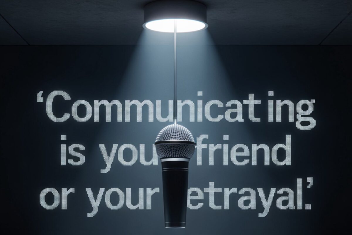 AI generirana slika i citat o komunikaciji u krizi