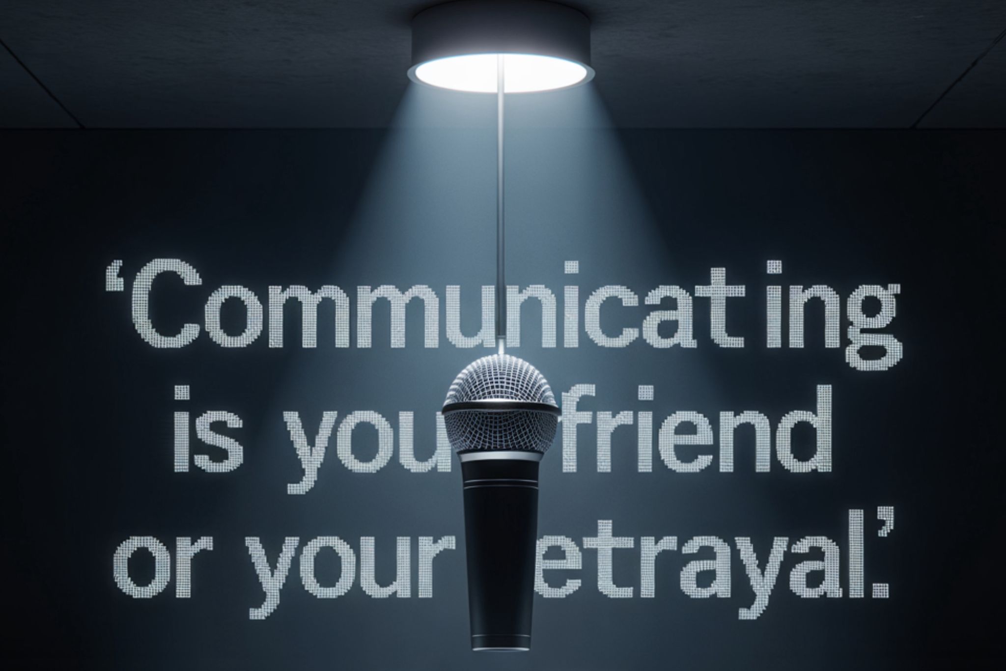 AI generirana slika i citat o komunikaciji u krizi