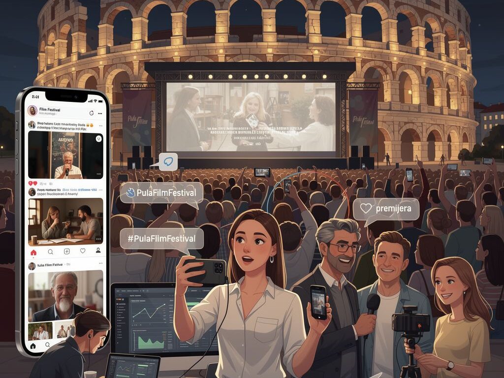 AI slika ljudi u backstageu na Pula Film Festivalu.