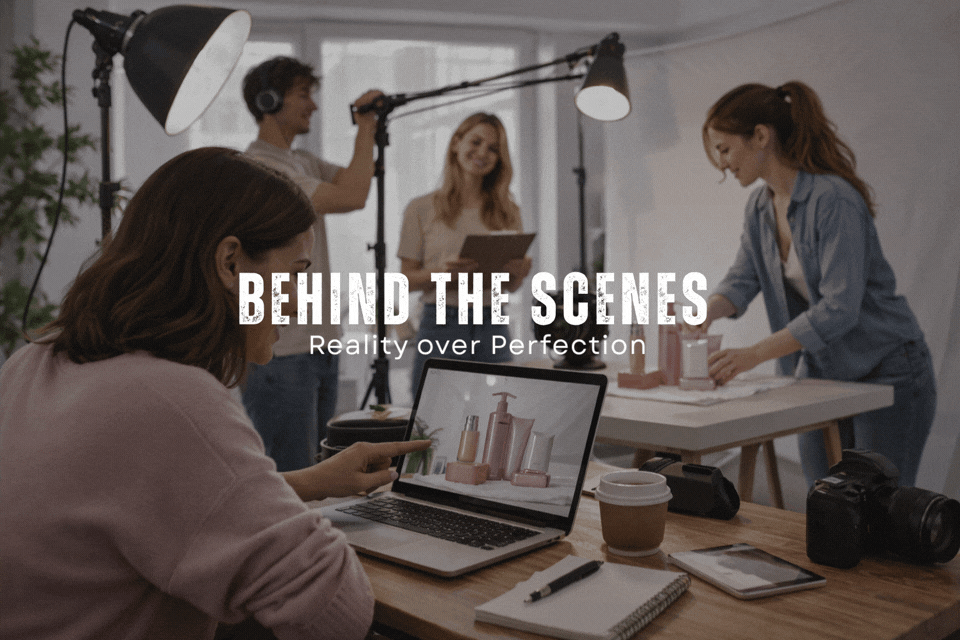 kreiranje behind the scenes sadržaja. PR tim koji radi u uredu.