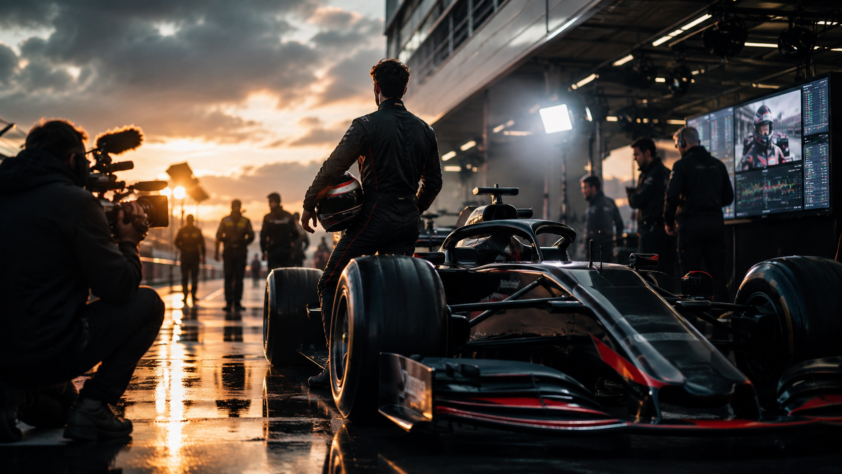 Ilustracija bolida i vozača F1